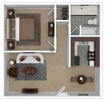 a floor plan of a two bedroom apartment at The 10 West